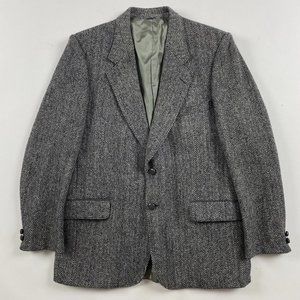 Vintage Harris Tweed Herringbone Tweed Wool Sport Coat Blazer Men's 40 SHORT